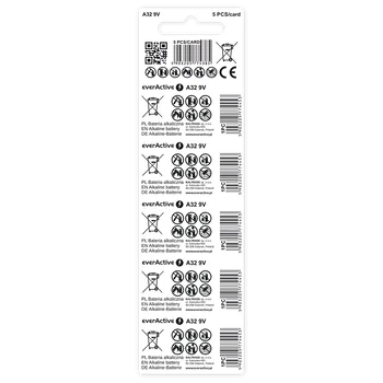 5 x baterie do pilotów samochodowych everActive A32 / 32A 9V