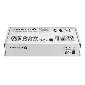 50 x bateria foto litowa everActive CR123