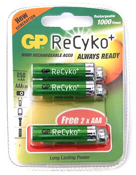 6 x akumulatorki GP ReCyko R03 AAA 850mAh