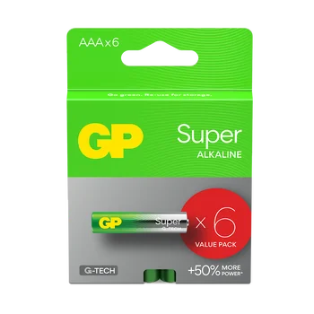 6 x bateria alkaliczna GP Super Alkaline G-TECH LR03 / AAA