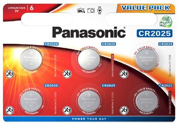 6 x bateria litowa mini Panasonic CR2025