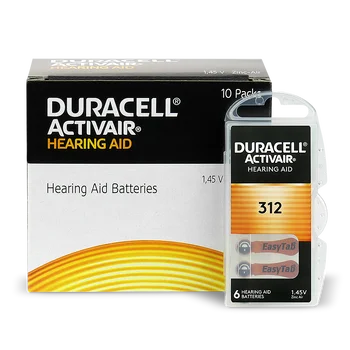 6 x baterie do aparatów słuchowych Duracell ActivAir 312