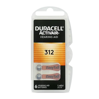 6 x baterie do aparatów słuchowych Duracell ActivAir 312