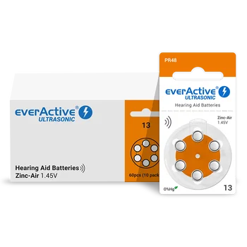 6 x baterie do aparatów słuchowych everActive ULTRASONIC 13
