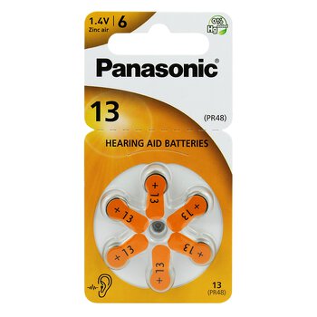6 x baterie do aparatów słuchowych Panasonic 13 / PR13 / PR48