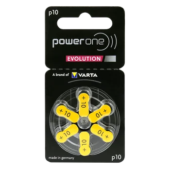 6 x baterie do aparatów słuchowych Power One Evolution Varta 10