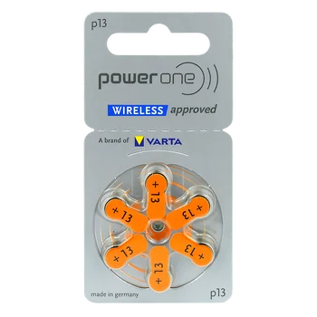 6 x baterie do aparatów słuchowych Power One Varta 13