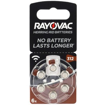 6 x baterie do aparatów słuchowych Rayovac 312 / PR41