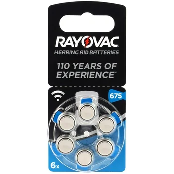 6 x baterie do aparatów słuchowych Rayovac 675 / PR44