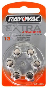 6 x baterie do aparatów słuchowych Rayovac Extra Advanced 13