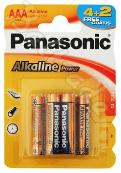 6 x Panasonic Alkaline Power LR03/AAA (blister)