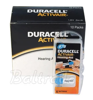60 x bateria cynkowo-powietrzna Duracell ActivAir 675