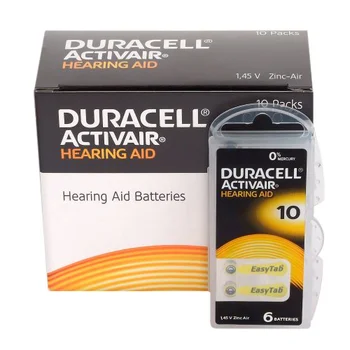 60 x baterie do aparatów słuchowych Duracell ActivAir 10
