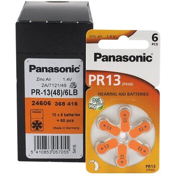 60 x baterie do aparatów słuchowych Panasonic 13 / PR13 / PR48