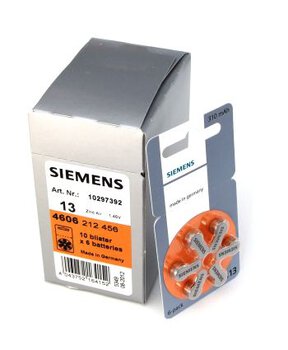 60 x baterie do aparatów słuchowych Siemens 13