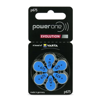 600 x baterie do aparatów słuchowych Power One Evolution Varta 675