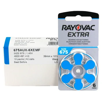600 x baterie do aparatów słuchowych Rayovac Extra 675