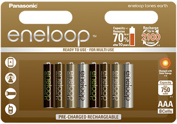 8 x akumulatorki Panasonic Eneloop Tones Earth R03/AAA 800mAh (blister)