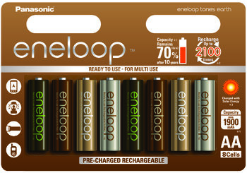 8 x akumulatorki Panasonic Eneloop Tones Earth R6/AA 2000mAh (blister)