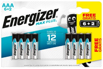 8 x bateria alkaliczna Energizer Max Plus LR03/AAA (blister)