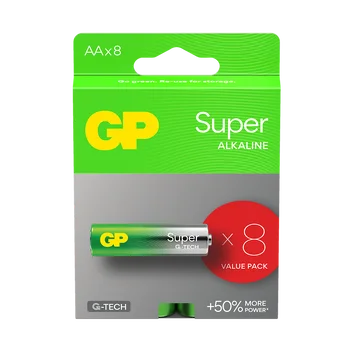 Baterie AA LR6 alkaliczne GP Super pakowane po 8 sztuk