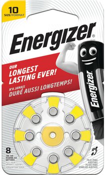 8 x baterie do aparatów słuchowych Energizer 10