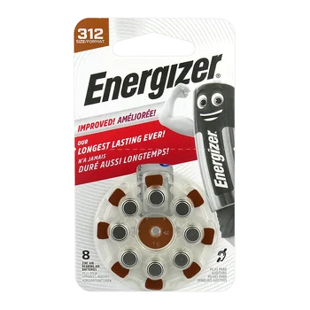 8 x baterie do aparatów słuchowych Energizer 312