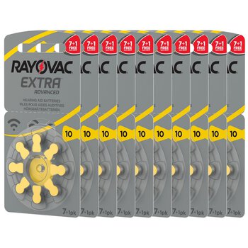 80 x baterie do aparatów słuchowych Rayovac Extra Advanced 10 MF
