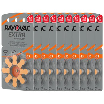 80 x baterie do aparatów słuchowych Rayovac Extra Advanced 13 MF