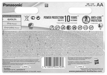 8 x Panasonic Evolta LR6/AA Power Rangers (blister) 8 x Panasonic Evolta LR6/AA Power Rangers (blister)