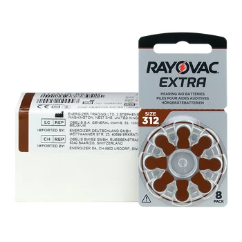 80 x baterie do aparatów słuchowych Rayovac Extra 312