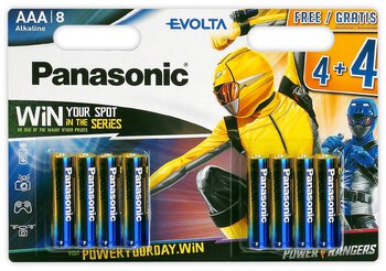 96 x Panasonic Evolta LR03/AAA (blister)  Power Rangers