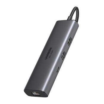 Adapter hub USB-C 6w1 Ugreen CM512 45000 2x USB 3.0 + HDMI + 2x USB-C + RJ45