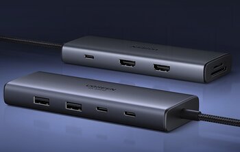 Adapter hub USB-C 9w1 Ugreen CM498A 85774 1x USB 2.0 + 1x USB 3.0 + 2x HDMI + 3x USB-C + SD Card + TF Card Adapter hub USB-C 9w1 Ugreen CM498A 85774 1x USB 2.0 + 1x USB 3.0 + 2x HDMI + 3x USB-C + SD Card + TF Card