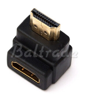 Adapter kątowy HDMI gniazdo/wtyk GOLD