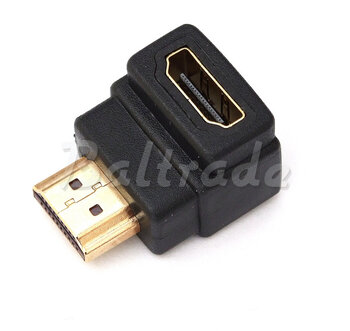 Adapter kątowy HDMI gniazdo/wtyk GOLD
