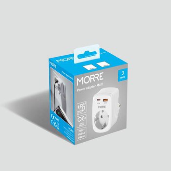 Adapter sieciowy MORRE M409 - 1 gniazdo AC, 1xUSB-C 20W, 1xUSB-A 18W Adapter sieciowy MORRE M409 - 1 gniazdo AC, 1xUSB-C 20W, 1xUSB-A 18W