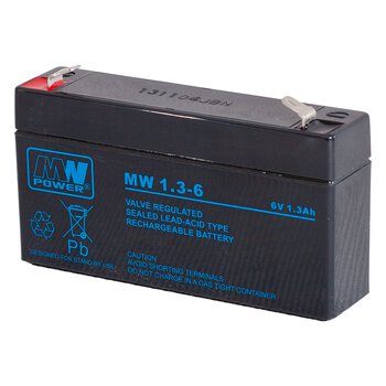 Akumulator AGM MW POWER seria MW 1,3-6 / 6V 1,3Ah T1