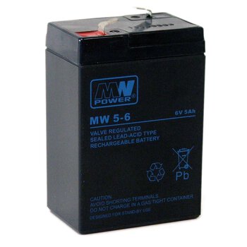 Akumulator AGM MW POWER seria MW 5-6 / 6V 5Ah T1