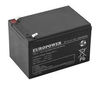 akumulator żelowy AGM Europower 12V 12Ah