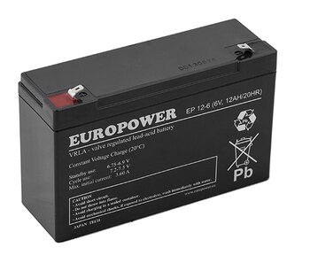 akumulator żelowy AGM Europower serii EP 6V 12Ah