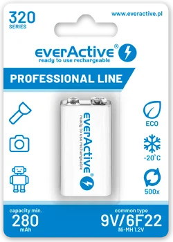 akumulatorek everActive 6F22/9V Ni-MH 320 mAh ready to use