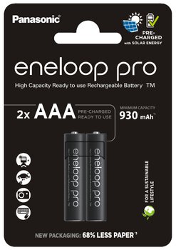 Akumulatorki Panasonic Eneloop PRO NEW R03 AAA 930mAh BK-4HCDE/2BE (blister) - 2 sztuki