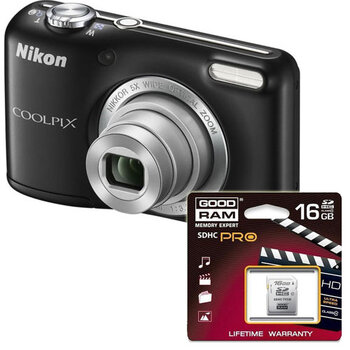 Aparat cyfrowy Nikon Coolpix L27 czarny + karta SDHC 16GB Goodram class 10