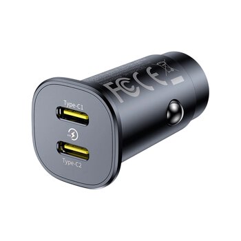 Baseus C00072300123-01 30W szybka ładowarka samochodowa 2x USB-C Baseus C00072300123-01 30W szybka ładowarka samochodowa 2x USB-C