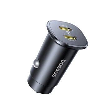 Baseus C00072300123-01 30W szybka ładowarka samochodowa 2x USB-C Baseus C00072300123-01 30W szybka ładowarka samochodowa 2x USB-C