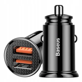 Baseus Circular BS-C16Q1 CCALL-YD01 30W szybka ładowarka samochodowa z dwoma gniazdami USB Quick Charge 3.0