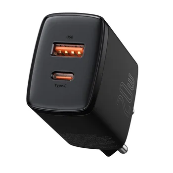 Baseus Compact CCXJ-B01 20W szybka ładowarka sieciowa z gniazdem USB QC3.0 oraz USB-C PD 3.0