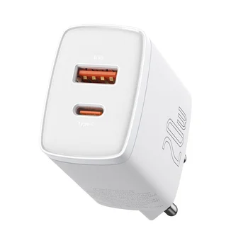 Baseus Compact CCXJ-B02 20W szybka ładowarka sieciowa z gniazdem USB QC3.0 oraz USB-C PD 3.0