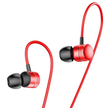 Baseus Encok H04 HGH04-09 słuchawki przewodowe dokanałowe z mikrofonem czerwone
